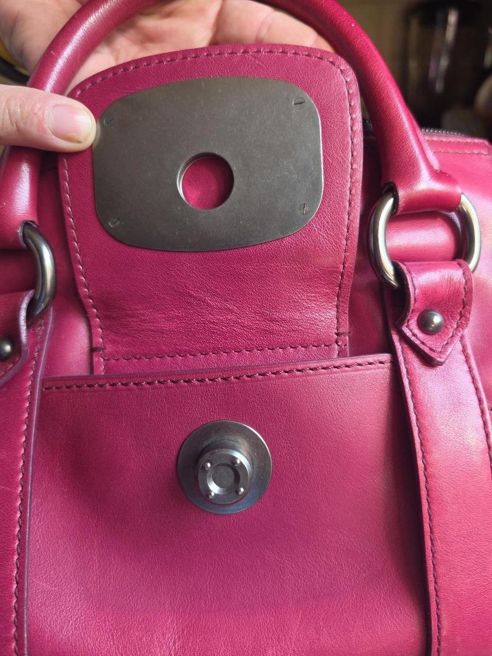 ✨️Vintage CELINE Burgundy Leather Boogie-Style Satchel ✨ NWOT - Picture 3 of 10